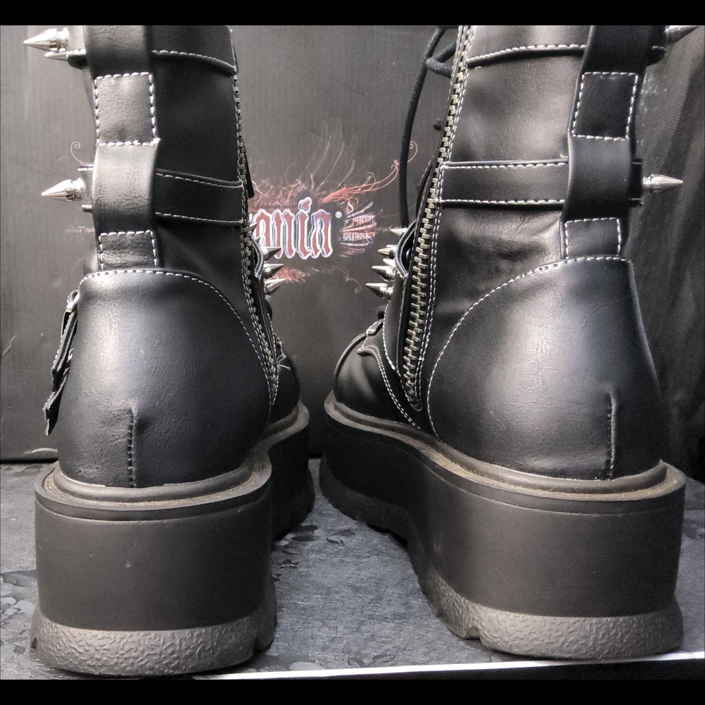 Demonia Black Spiked Platform Boots - image 7